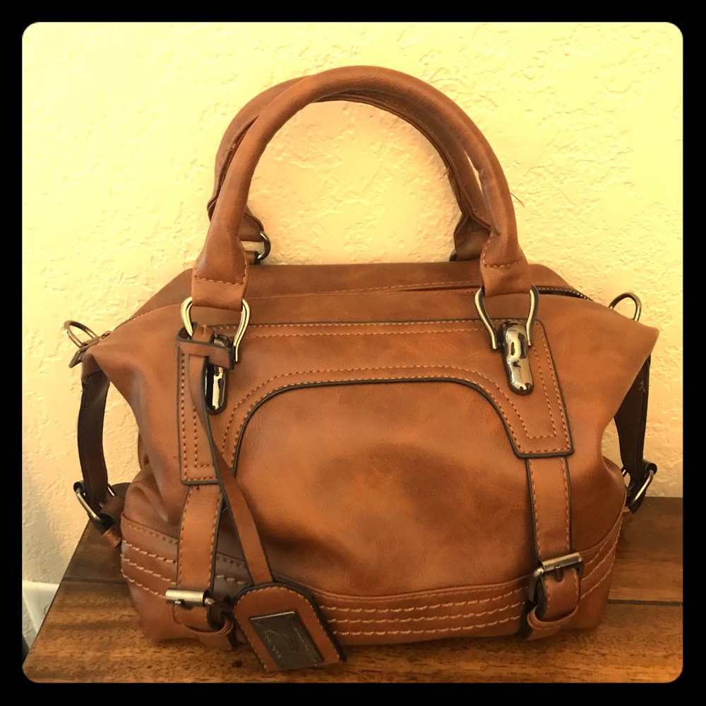 Brown satchel purse
